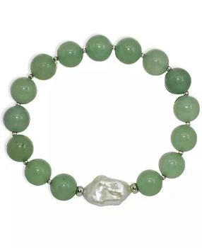 Macy's | Genuine Stone Bead Biwa Pearl Stretch Bracelet,商家Macy's,价格¥194