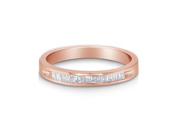 商品10K Rose Gold over .925 Sterling Silver 1/5 Cttw Diamond Channel-Set Stackable Band Ring Rose Gold (Pink),商家Verishop,价格¥1698图片
