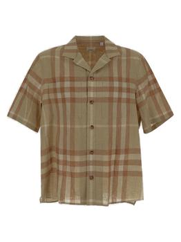 burberry短袖, Burberry | Burberry Short-Sleeved Check Print Shirt商品图片 7.6折