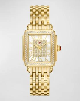 推荐Deco Madison Mid Pave 18K Gold Plated Watch with Mother-of-Pearl商品