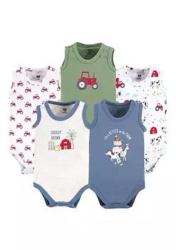 推荐Hudson Baby Infant Boy Cotton Sleeveless Bodysuits, Boy Farm Animals商品