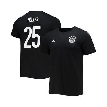 亚历山大王联名阿迪达斯, Adidas | Men's Thomas Muller Black Bayern Munich Amplifier Name and Number T-shirt商品图片 