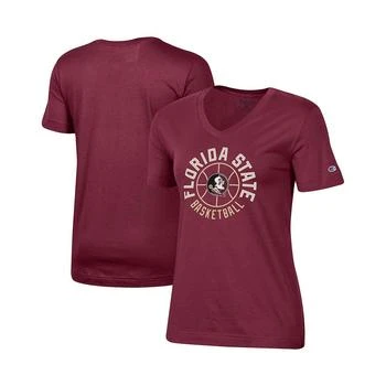 CHAMPION | Women's Garnet Florida State Seminoles Basketball V-Neck T-shirt 