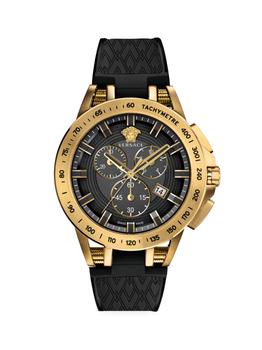 范思哲手表好不好, Versace | Sport Tech Stainless Steel & Silicone Band Chronograph Watch商品图片 5折