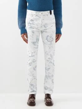 推荐Oliver floral-print straight-leg jeans商品