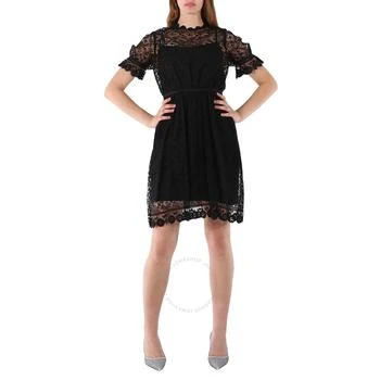 Burberry | Ladies Black Floral Embroidered Tulle Lace Dress 4折, 满$200减$10, 满减