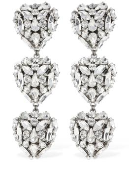 商品Alessandra Rich | Crystal Hearts Earrings,商家LUISAVIAROMA,价格¥5135图片