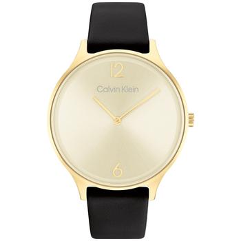 Calvin Klein | Black Leather Strap Watch 38mm商品图片,