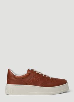 推荐GG Embossed Basket Sneakers in Brown商品