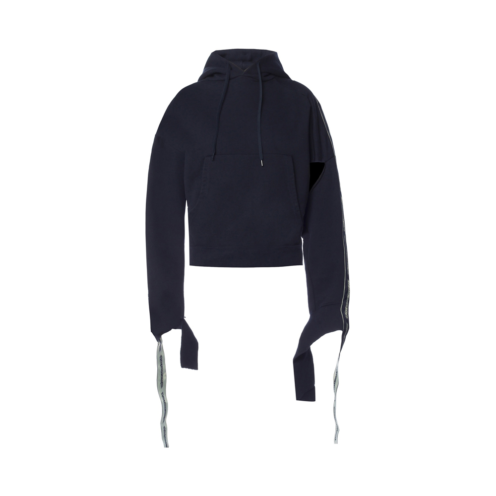 Vetements | VETEMENTS 女士海军蓝色织带连帽运动衫 WSS18TR26-NAVY商品图片,独家减免邮费