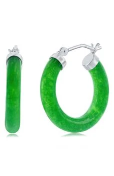 SIMONA | 25mm Jade Hoop Earrings,商家Nordstrom Rack,价格¥522