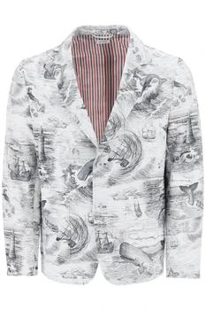 推荐Thom browne deconstructed single-breasted jacket with nautical toile motif商品