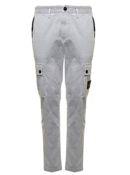 更多stone island, Stone Island | Grey Cotton Cargo Pants with Logo Stone Island Man商品图片 8.5折