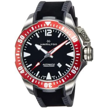推荐Hamilton Men's Watch - Khaki Navy Frogman Automatic Black Rubber Strap | H77805335商品