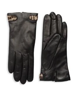 推荐Dyed Calf Hair-Trimmed Leather Gloves商品