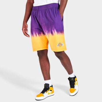 商品Mitchell and Ness | Men's Mitchell & Ness Los Angeles Lakers NBA Tie-Dye Fleece Shorts,商家Finish Line,价格¥186图片