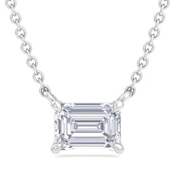 SSELECTS | 2 Carat Emerald Cut Lab Grown Diamond Solitaire Necklace In 14 Karat White Gold (g-h, Vs2),商家Premium Outlets,价格¥9348