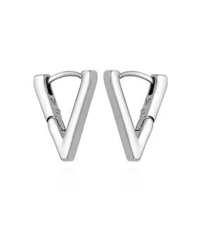 Vince Camuto | Silver-Tone V Hinge Huggie Hoop Earrings,商家Macy's,价格¥147