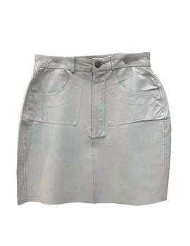 推荐Burnished Leather Skirt In White商品