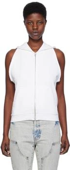 We11done | White Sleeveless Hoodie 