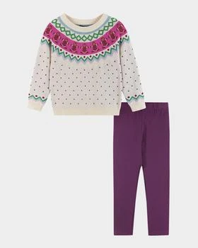 Andy & Evan | Girl's Gingerbread Fair Isle Sweater & Jegging Set, Size 2T-6X,商家Neiman Marcus,价格¥479