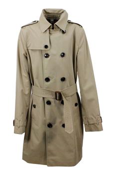Burberry | Burberry Trench Coat In Cotton Gabardine With Buttons And Belt With Check Interior商品图片,