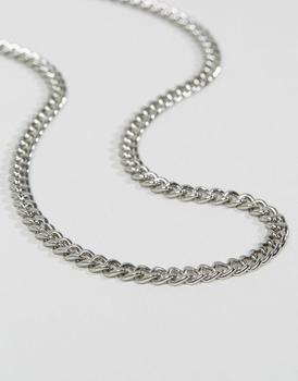 ASOS | ASOS DESIGN midweight curb chain in silver tone商品图片,7.6折