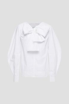 Ganni | Cutout cotton-poplin blouse商品图片,5折