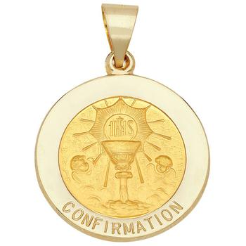 商品Confirmation Medal Pendant in 14k Yellow Gold图片