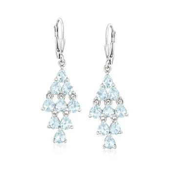 Ross-Simons | Ross-Simons Aquamarine Chandelier Earrings in Sterling Silver,商家Premium Outlets,价格¥1319