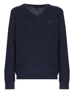 推荐Polo Ralph Lauren Logo Embroidered V-Neck Jumper商品