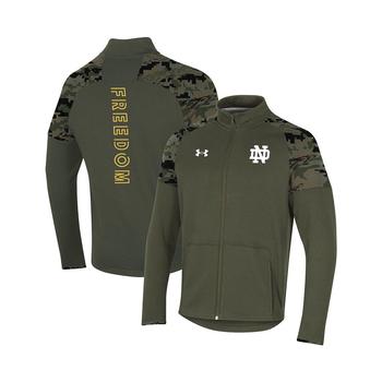 Under Armour | Men's Olive Notre Dame Fighting Irish Freedom Full-Zip Fleece Jacket商品图片,