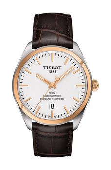春装天梭男表, Tissot | Men's PR 100 COSC Embossed Leather Strap Watch, 39mm商品图片 5.4折
