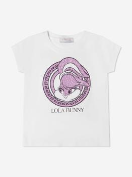 推荐Monnalisa White Girls Cotton Lola Bunny T-Shirt商品
