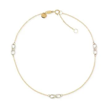 Macy's | Two-Tone Infinity Design Anklet in 14k Gold and 14k White Gold,商家Macy's,价格¥4090