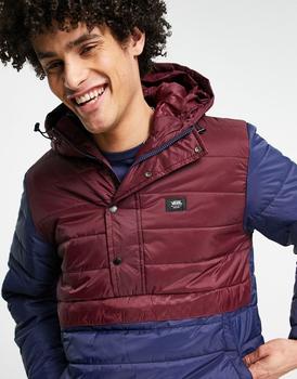 Vans | Vans Hutton overhead puffer in navy/burgundy商品图片,3.5折