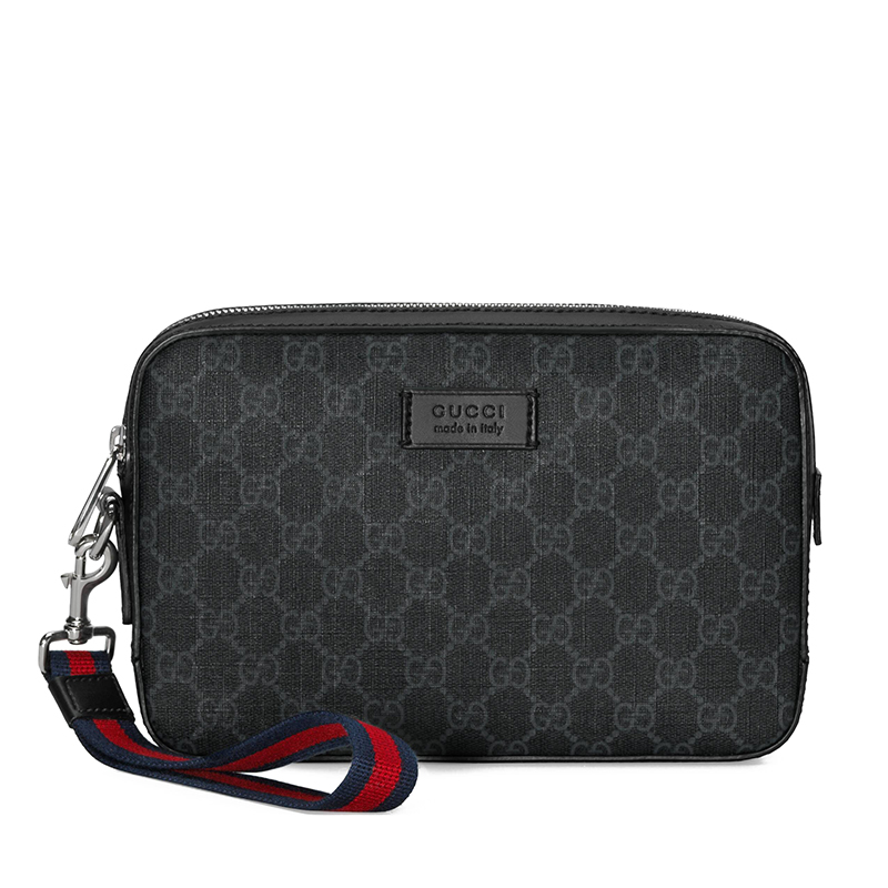 商品Gucci | GUCCI/古驰 GG系列 男士黑色/灰色GG印花帆布拉链开合手拿包,商家VP FRANCE,价格¥5855图片