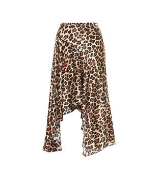 CAROLINE CONSTAS图片, CAROLINE CONSTAS | Exclusive to Mytheresa – Leopard-print silk-satin midi skirt商品图片 5.9折