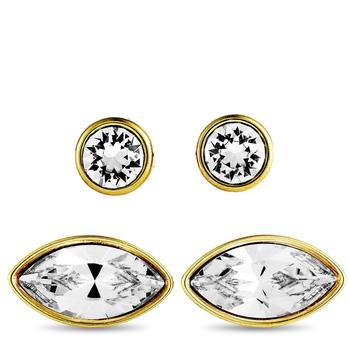 Swarovski | Harley Gold-Plated and Crystal Pierced Earrings Set商品图片,3.9折, 满$275减$25, 满减