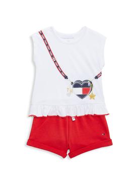 推荐Baby Girl's 2-Piece Logo Top & Shorts Set商品