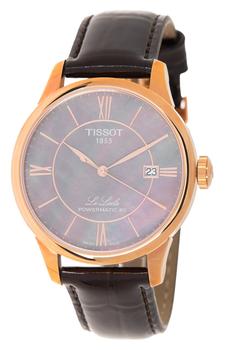 天梭力洛克, Tissot | Women's Le Locle Powermatic 80 Mother of Pearl Dial Leather Strap Watch, 40mm商品图片 5.5折