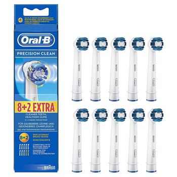 商品Genuine Original Oral-B Braun Precision Clean Replacement Rechargeable Toothbrush Heads (10 Count) - International Version, German Packaging图片