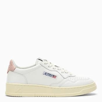 Autry | White/pink leather Medalist sneakers 满$110享9折, 满折