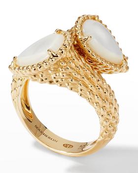 商品Boucheron | Serpent Boheme Mother-of-Pearl 2-Motif Ring in Yellow Gold, Size 52,商家Neiman Marcus,价格¥38717图片