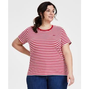 Levi's | Trendy Plus Size Perfect Sandy Striped T-Shirt 6.9折