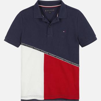 推荐Tommy Hilfiger Boys Diagonal Colorblock Polo Shirt - Twilight Navy商品