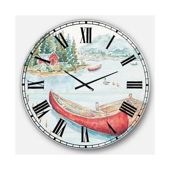商品Designart | Lake House Oversized Metal Wall Clock - 36 x 36,商家Macy's,价格¥1216图片
