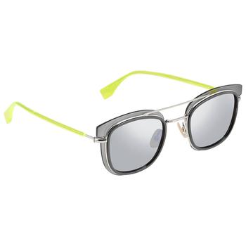 芬迪太阳镜代购, Fendi | Silver Mirror Aviator Mens Sunglasses FF M0060/S KB7 49商品图片 3.1折×额外7折, 额外七折
