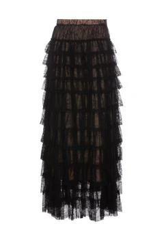 TWINSET | TWINSET High-Waist Ruffled Chantilly-Laced Maxi Skirt 7.1折