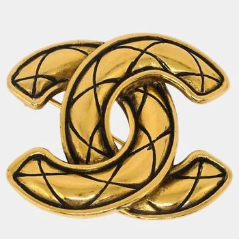 [二手商品] Chanel | Chanel Gold Plated Quilted CC Brooch Pin,商家The Luxury Closet,价格¥8698